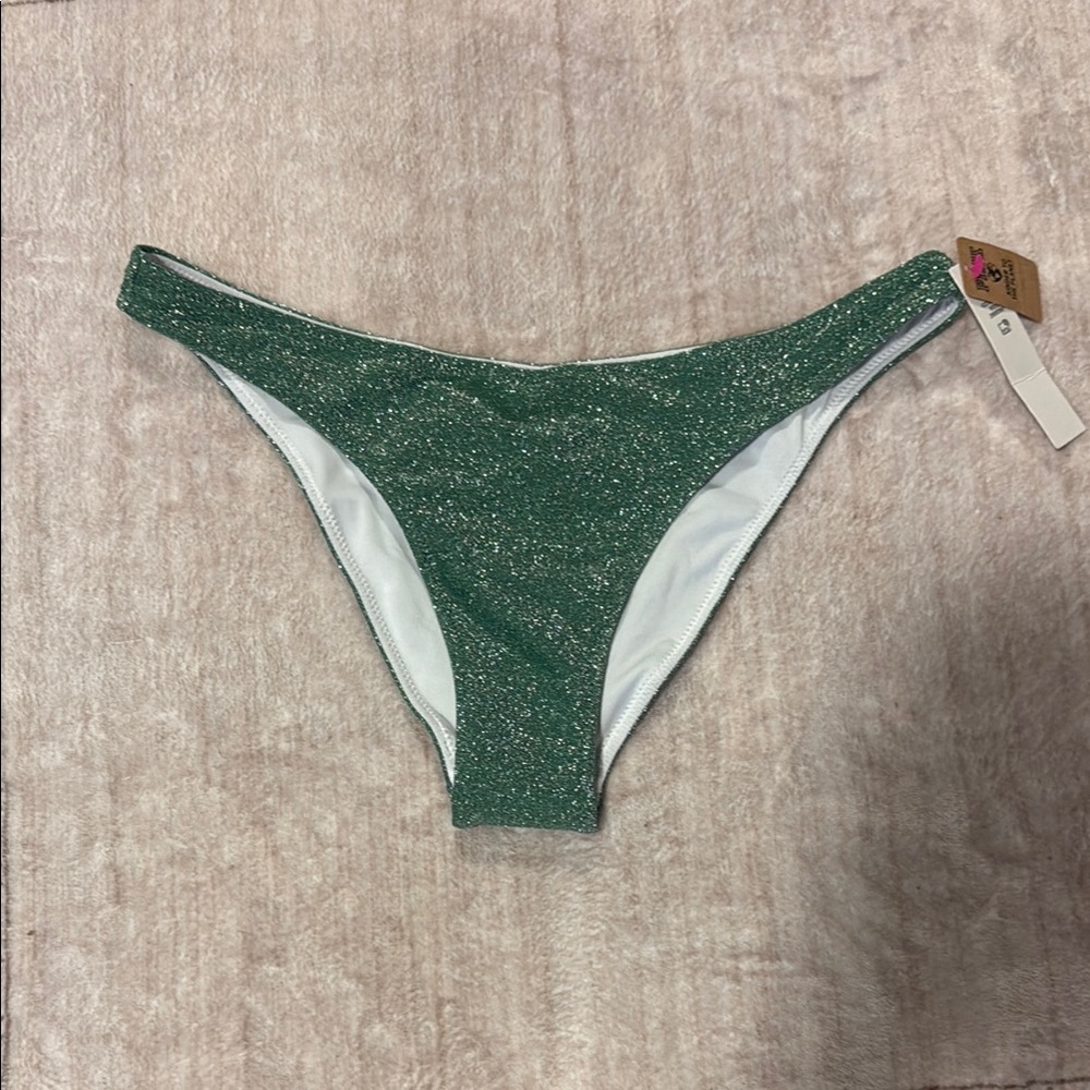 PINK Victoria's Secret Green Shimmer Bikini